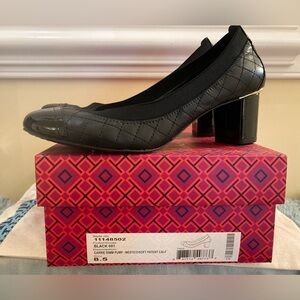 Tory Burch Black Quilted Heels